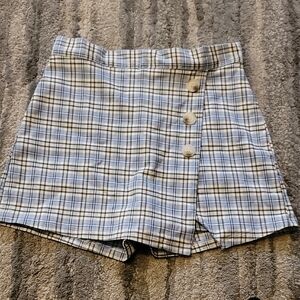 Altar'd State Blue and White Plaid Skort
